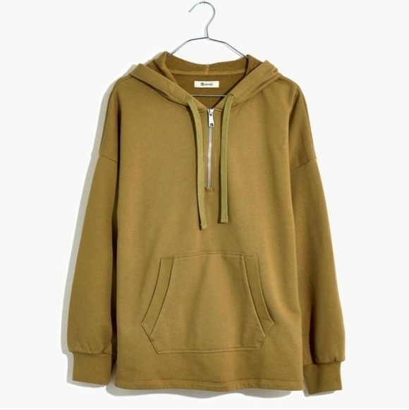 Madewell Tops - Madewell (Re)sourced Cotton Relaxed Hoodie Sweatshirt in Olive Surplus